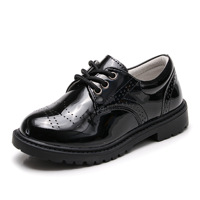 Chaussures en cuir PU tendance pour garçons, nouvelle collection, haute qualité, pour écoliers, noires, décontractées