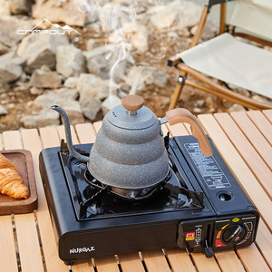 กาต้มน้ำแคมป์เอาท์คลาวด์ 1 ลิตร สแตนเลสเคลือบพร้อมด้ามจับไม้ สำหรับต้มกาแฟสำหรับแคมป์ปิ้ง - Product Image 4