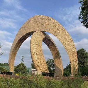 Bamboo Archway Landscape Decor Hollow Design Eco Friendly City Park Fencing Trellis Gates ZBJG-024 - Product Image 1