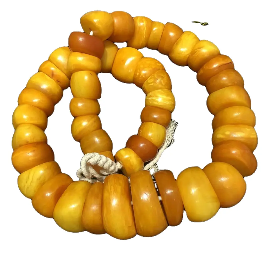 Hete Verkoop Unieke Natuurlijke Russische Amber Sieraden 10-20 Mm Oude Amber Ondoorzichtige Imam Ronde Amber Kralen Losse Edelstenen Moslim Rozenkrans