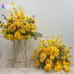 Fournitures de mariage LEDA, boule de fleurs jaunes personnalisée, boule de fleurs artificielles en soie, centre de table pour mariage, décoration de mariage - Product Image 6
