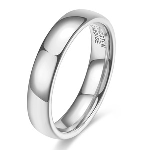 Tungsten Steel Couple <b>Rings</b> 2 4 6 8mm Smooth <b>Plain</b> Wedding Band Unisex Jewelry - Product Image 4