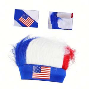 Diadema de Peluca de Fútbol 2026 - Colores Personalizados de la Bandera de EE. UU., Argentina, Francia, Cabello Sintético para Fiestas de Fútbol, Eventos Deportivos y Animación - Product Image 5