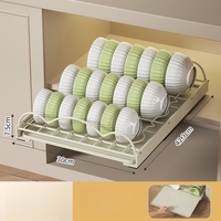 Vente en gros de haute qualité métal direct multifonctionnel tiroir style poulie fournitures de cuisine étagère vaisselle et bol étagère de rangement