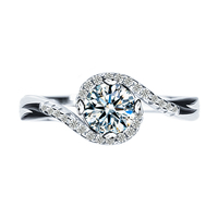 Xingyue – bague ronde en argent Sterling 925 D, couleur brillante, élégante, en Moissanite VVS, 1Carat, bijoux en pierre précieuse