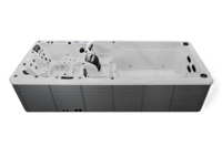 Piscine de nage 5,8 m avec spa à double zone, bain à remous massant autoportant pour adultes, bain à remous à contre-courant pour exercices JW-2209
