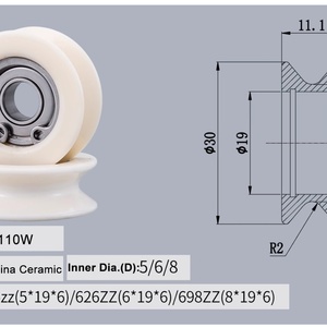 Roues de guidage entièrement céramiques 30*11mm pour le tréfilage, OEM disponible, certifiées ISO9001 - Product Image 5