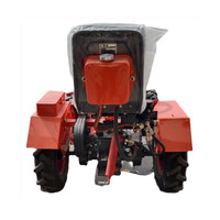 Microtractor de 12hp Fácil de Operar, Tractor de Cuatro Ruedas con Cultivador para Granja y Jardín con Implementos