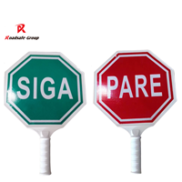 Bâton de signalisation routière réfléchissant 21cm / 31cm / 46cm Vert SIGA Rouge PARE – Panneau de signalisation manuel pour avertissement routier