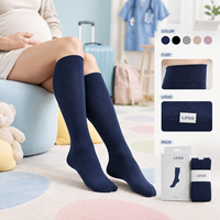 Chaussettes de compression confortables pour la maternité, sans pression sur le mollet, à compression graduée, avec tableau de mesure, à bout plat et large, vérifiées