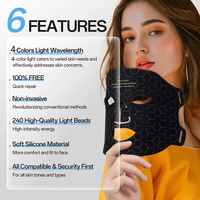 Masque de luminothérapie rouge 630nm 850nm (Code produit ILY) sans fil, portable, en silicone, LED, pour usage domestique