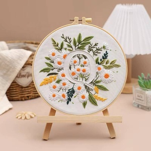 Kit de broderie au point de croix DIY, ensembles de broderie à la main, fleurs, débutant, cadeau fait main en lin, auto-apprentissage avec tissu en coton - Product Image 4