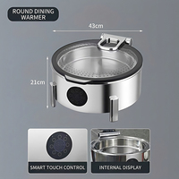 Chauffe-Plat Électrique Intelligent à Commande Tactile, Réchaud de Buffet en Acier Inoxydable, Double Fonction Chauffage et Stockage Alimentaire pour Hôtels et Traiteurs