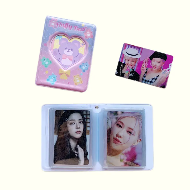 Özel 4 kesim imi arşiv şeffaf fotocard tutucu Binder fotocard albümü Kpop Mini Kpop toplamak kitap albümleri