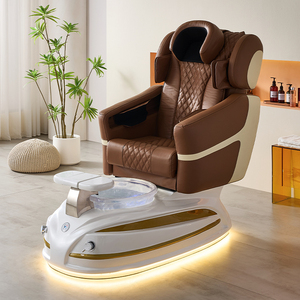 Sillón de Pedicura Spa de Diseño Moderno y Relajante en Color Marrón Dorado con Luz LED de 7 Colores, el Más Vendido para Salones de Belleza - Product Image 2