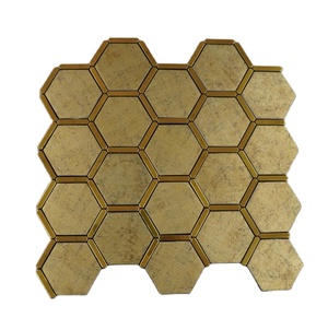 Carreaux de mosaïque hexagonaux modernes 4 mm 5 mm en verre, marbre, <span class=keywords><strong>bois</strong></span> pour extérieur et intérieur, cuisine, salle de bain, <span class=keywords><strong>piscine</strong></span>, décoratifs - Product Image 3