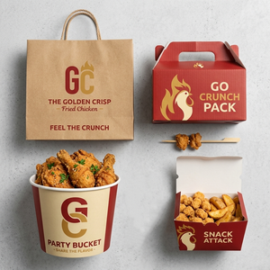 กล่องกระดาษใส่ไก่ทอดแบบกำหนดเองราคาประหยัดสำหรับอาหารแบบนำกลับบ้าน - Product Image 2