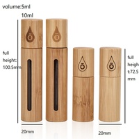 Bouteilles de parfum en verre et bambou écologiques avec bille roll-on, gravure personnalisée du logo, capacité 3ml/5ml/10ml