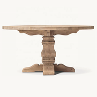 Ensemble table à manger en bois massif design américain avec 4 chaises Table à manger ronde en bois ronde