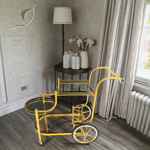 2025 recién llegado, carrito de Metal de estilo europeo personalizado, rueda de espejo, muebles modernos hechos a mano para herramientas de cocina - Product Image 1
