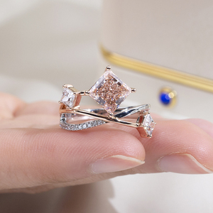 Joyería Messi MSR-1786 Anillo de oro de 18 quilates con diamante rosa cultivado en laboratorio para mujer - Product Image 5