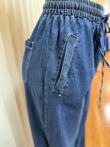 H9050 Trendy Retro Denim Sets for Women Casual Long Sleeve Lapel <strong>Jacket</strong> + <strong>Straight</strong> Pants Jeans Cargo Denim Set Outfits for Women - Product Image 6