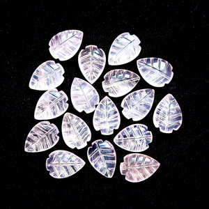 Cuarzo Rosa Natural Tallado a Mano en Forma de Hoja, Gema de 14mm, Piedra Suelta de Cuarzo Rosa para Fabricación de Joyas, Precio al por Mayor, Venta a Granel - Product Image 1