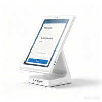 Tableta Android de Escritorio OEM con Pantalla Táctil en Forma de L de 10.1 Pulgadas, Evaluador de Comentarios de Clientes, Pedidos en Restaurantes, RJ45 Opcional, POE, NFC