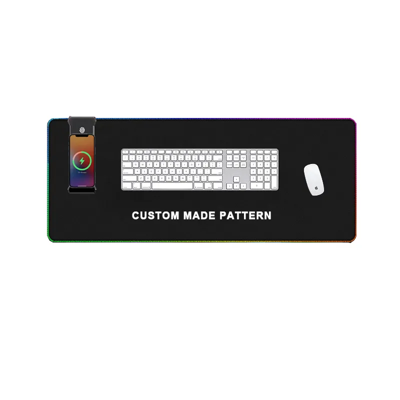 Tappetino per Mouse da gioco RGB ricaricabile Wireless da 10w con supporto in gomma da gioco creativo personalizzato