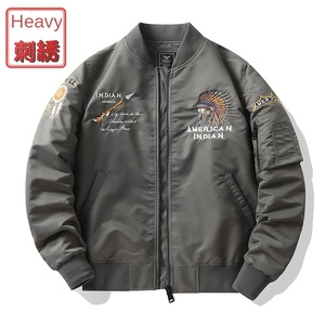 Hiver Nouveau Bomber <span class=keywords><strong>Veste</strong></span> Hommes Industrie Lourde Brodée Baseball <span class=keywords><strong>Costume</strong></span> <span class=keywords><strong>Grande</strong></span> <span class=keywords><strong>Taille</strong></span> Manteau Travail pilote <span class=keywords><strong>Veste</strong></span> - Product Image 4