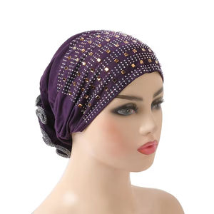 Yomo Hijab pour femmes musulmanes, sous-<span class=keywords><strong>foulard</strong></span>, turban à strass, fleur au dos, bonnet pour <span class=keywords><strong>perte</strong></span> de <span class=keywords><strong>cheveux</strong></span>, chimiothérapie, <span class=keywords><strong>foulard</strong></span> islamique, bonnet arabe, sous-<span class=keywords><strong>foulard</strong></span>, chapeau - Product Image 1
