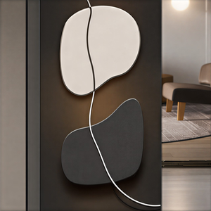 Orologio da Parete Rettangolare Alto in MDF con Pannello Artistico a Specchio Astratto per Ingresso, Soggiorno, Ufficio, Corridoio, Decorazione Art Déco - Product Image 5
