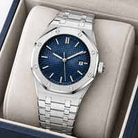 Montre pour homme de luxe avec logo personnalisé, boîtier et bracelet en alliage, cadran à aiguilles, étanche 3ATM, mouvement à quartz