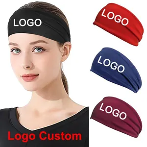 Tiara de cabeça de 20 cores em estoque, impressão personalizada, logotipo, pulseira de suor, faixas esportivas