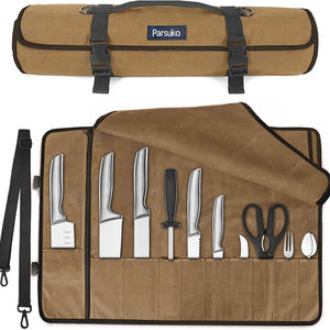 Estuche para Cuchillos de Chef de Lona con 10 Ranuras para Cuchillos y un Gran Bolsillo con Cremallera, Duradero, de Lona de 10 oz, Muestra Gratis - Product Image 2