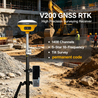 HI TARGET V200 Gnss Rtk 1408 Kanal IMU 60 °   Eğim Ölçüm Cihazı GPS GNSS Alıcısı RTK Kalıcı Kod Arızasız