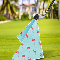 Serviette de club de golf à faible quantité minimale de commande Wuxi Ivy serviette de sport de cuisine sublimée en microfibre serviette de golf à gaufres magnétiques en microfibre avec aimant