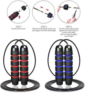 Cuerda de saltar deportiva de PVC, <span class=keywords><strong>Crossfit</strong></span> con Mango antideslizante, ajustable, para el hogar, ejercicio de Fitness en interior - Product Image 4