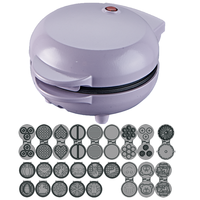 Anbolife Grille-sandwich et Mini-grill 2-en-1 550W, Plaques antiadhésives, Poignée froide au toucher, Protection de sécurité, Usage domestique