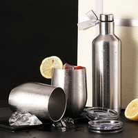 Ensemble de 3 pièces en acier inoxydable avec logo personnalisé : Bouteille isotherme, Gobelet et Tasse à café – Cadeau d'entreprise en coffret