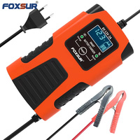 Chargeur de batterie FOXSUR 6 volts, 6V 12V 2A, universel, automatique, à cycle profond, pour batteries au plomb-acide, réparation par impulsions, chargeur de batterie de moto