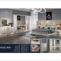 Ensemble de chambre à coucher moderne de luxe Shiyi King 5 pièces, lit queen size en bois blanc, commode, table de chevet, armoire, rangement pour la chambre