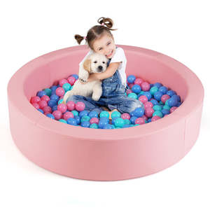 Piscina de bolas redonda de espuma suave para niños, para interiores, de 105 cm x 24 cm, sin incluir bolas de océano. - Product Image 6