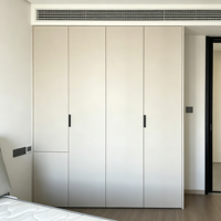 Armoire de chambre modulaire sur mesure avec éclairage LED, en panneaux de mélamine et MDF, moderne, écologique et durable, pour la maison