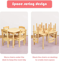 Ensemble table et chaise Montessori, table d'étude en bois, bureau d'activités pour tout-petits, mobilier préscolaire pour enfants, mobilier Montessori
