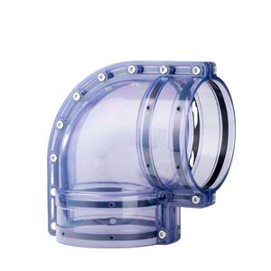 Coudes en PVC transparent haute pression <span class=keywords><strong>Sankai</strong></span> norme ANSI 2 "3" 4 "6" 90 degrés Double pièce raccords de tuyauterie Upvc quantité minimale de commande 1 pièce - Product Image 1