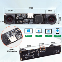 Caméra stéréo 3D 3840X1080P 60FPS, module de caméra USB haute vitesse, caméra à double objectif synchrone pour vision 3D VR