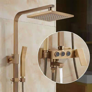 Ensemble de robinet de salle de bains antique Thermostat douche <span class=keywords><strong>thermostatique</strong></span> mitigeur complet avec ensemble de douche - Product Image 5
