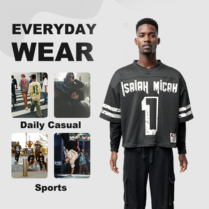 Biểu Tượng Tùy Chỉnh Bóng Đá Jersey Người Đàn Ông Áo Thun Boxy Phù Hợp Với Thời Trang dạo phố Quá Khổ Cổ Điển Thăng Hoa Lưới <span class=keywords><strong>Polyester</strong></span> Bóng Đá Jersey T Áo Sơ Mi - Product Image 3