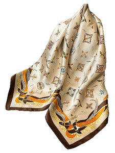Écharpe carrée en soie de mûrier 100% à imprimé numérique à pois, style haut de gamme, petite cravate 70*70cm, collection Printemps-Automne - Product Image 3